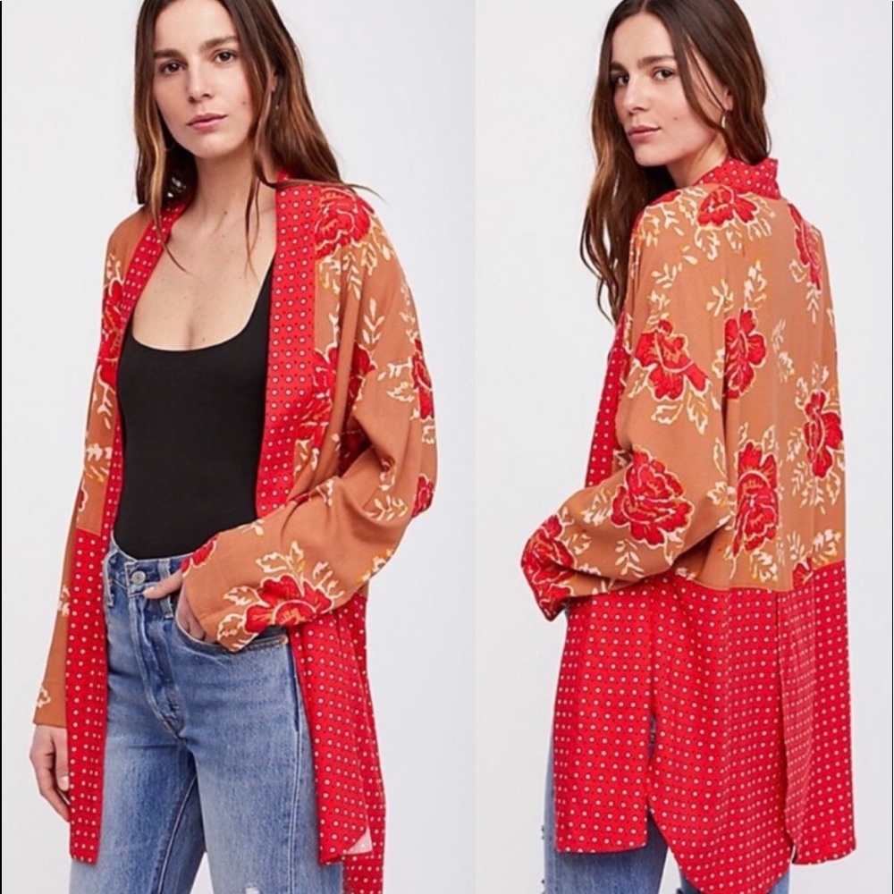 FREE PEOPLE FORGET ME KNOT KIMONO XS